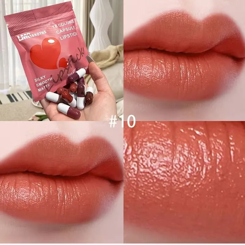 Mini lipstick set, 18 colors, Capsule Lipstick Set caramel matte velvet Candy, Lipstick waterproof, long-lasting, Makeup lipstick For Girls